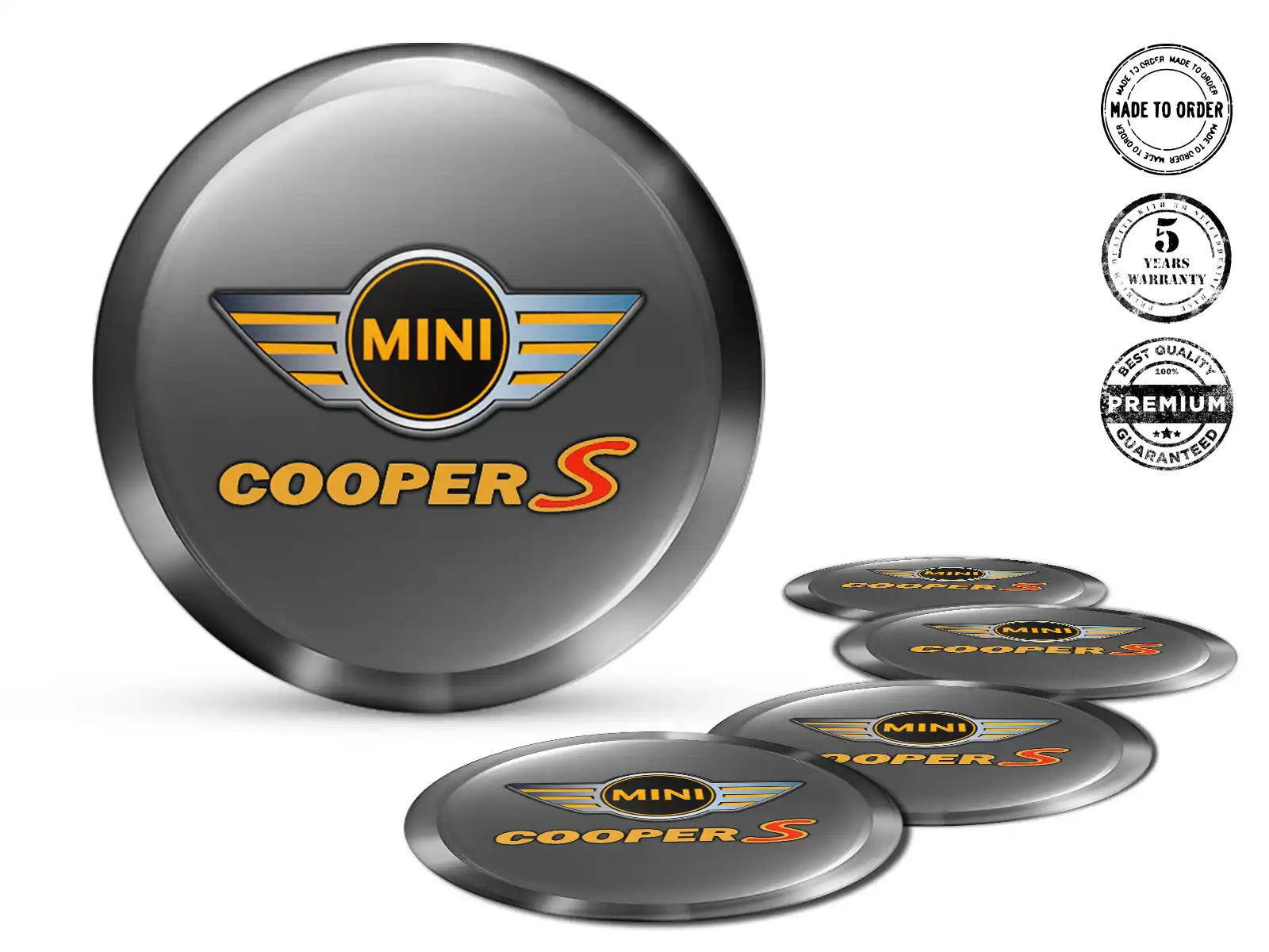 Mini Cooper Domed Sticker Logo Stylish Wheel Emblems